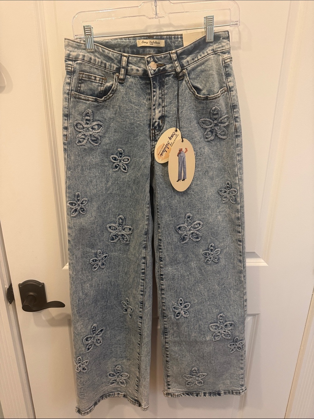 Embroidered Floral Light Wash Women’s Jeans